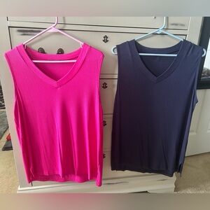 Lot of 2!-Staccato Pink and Black Ribbed Tank Tops